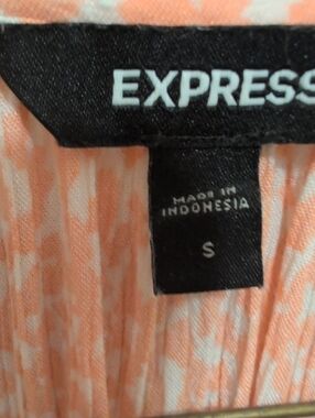 Express Peach & White Printed Blouse